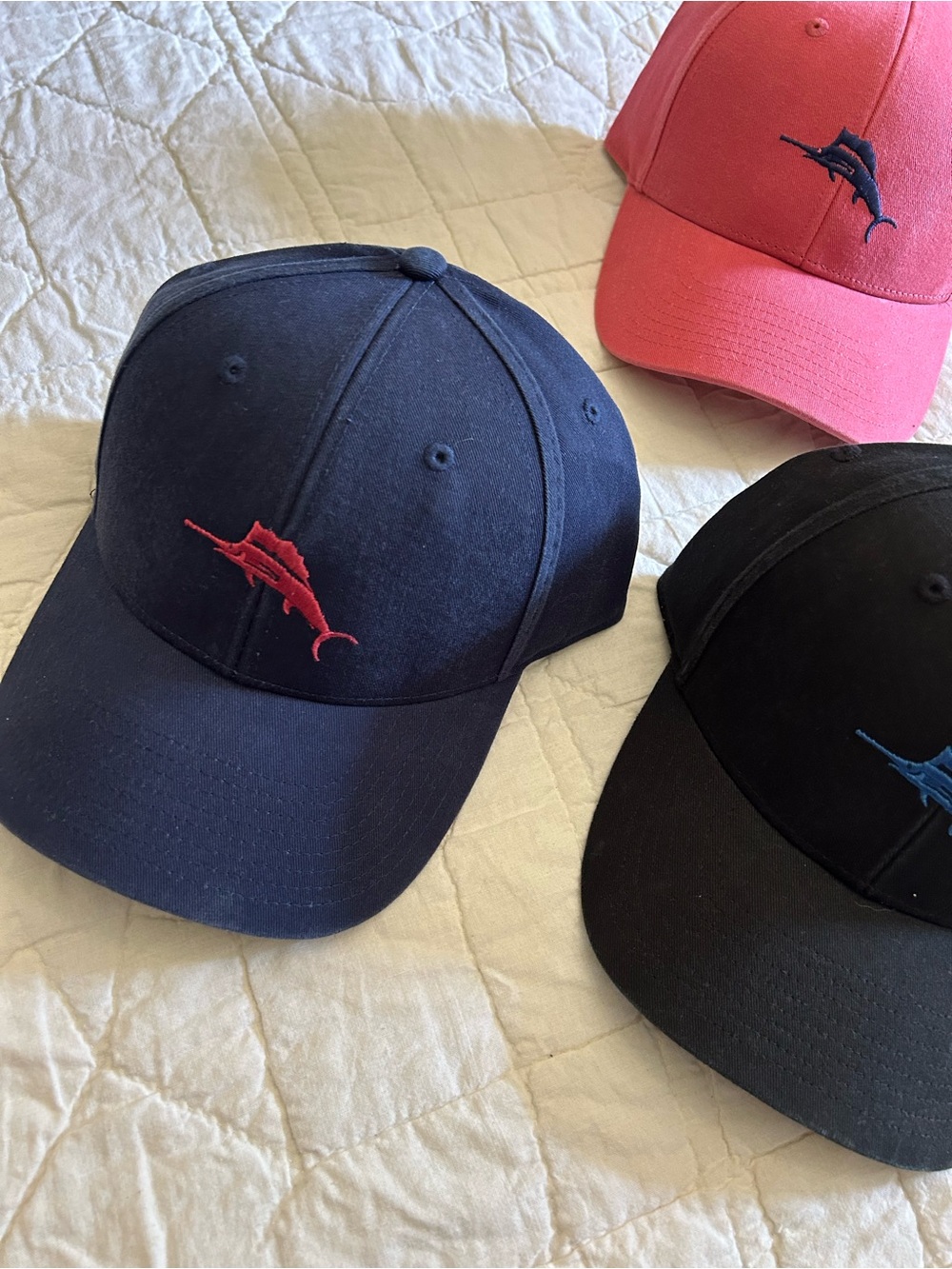 Tommy Bahama Navy, Black & Pink Marlin Logo Baseball Caps - Picture 4 of 9